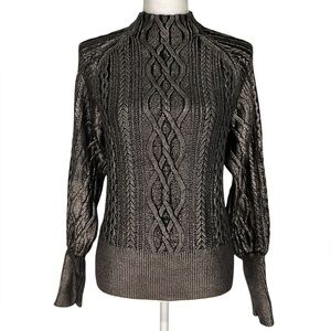 EXPRESS / Black & Gold Cable Knit Sweater / Small